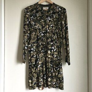 Triple Five Soul NYC Soft Button Down Floral Camo Military Dress